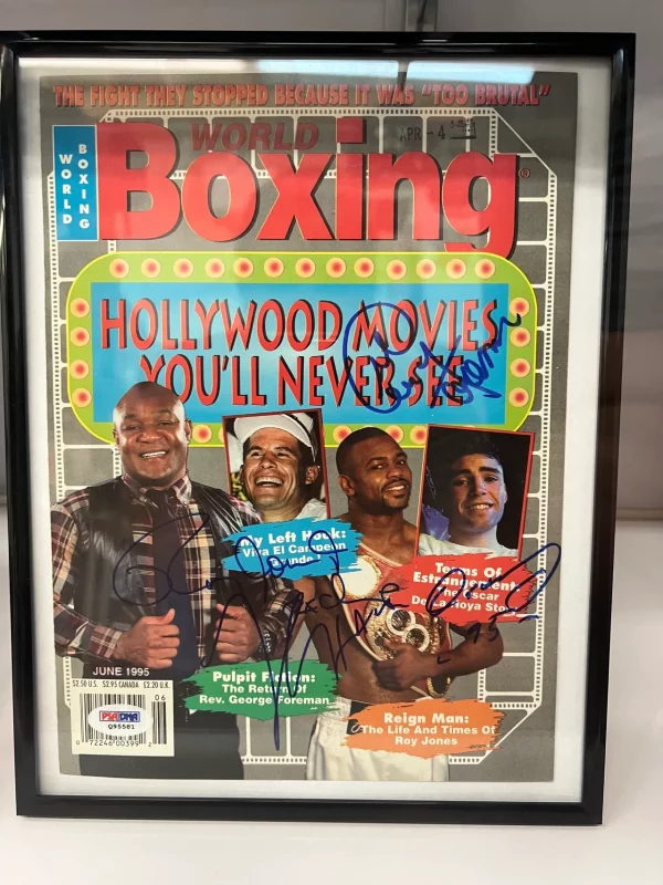 Framed World Boxing Magazine 8 x 10 Photo