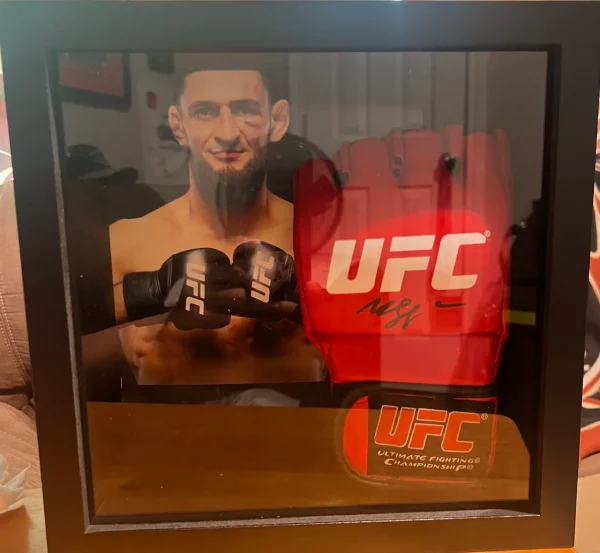 Framed Khamzat Chimaev MMA Glove