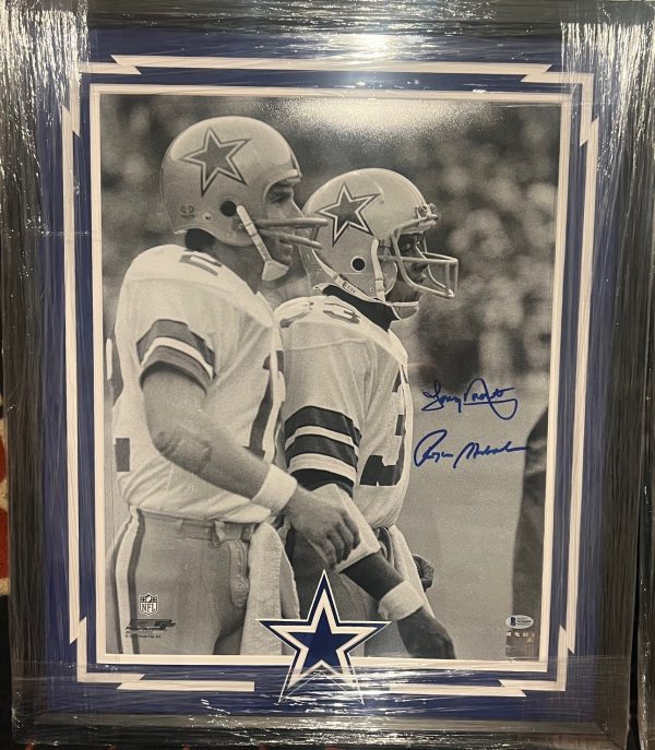 Custom-Framed Staubach and Dorsett 16x20 Photo