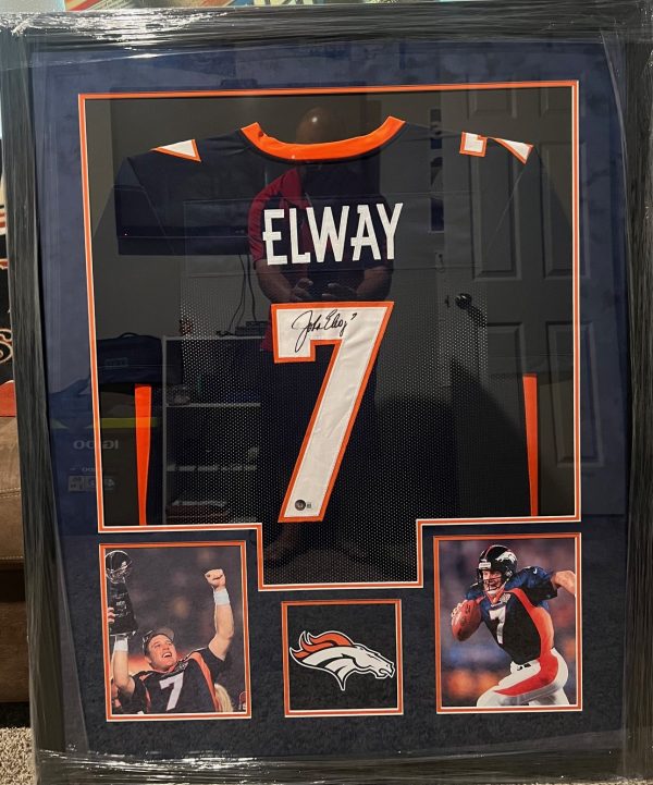 Framed John Elway Denver Broncos Jersey