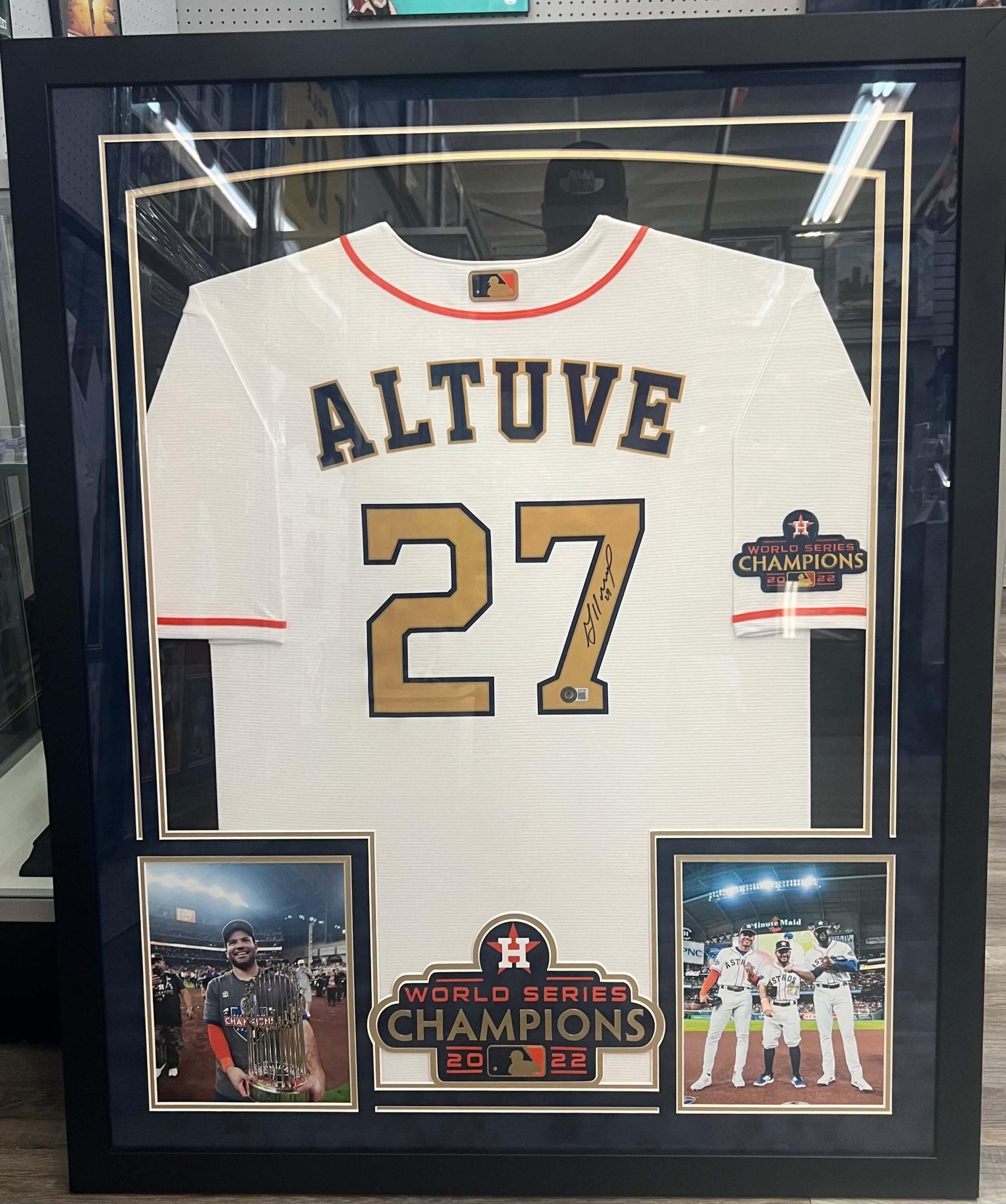 Framed Jose Altuve Houston Astros ‘22 World Series Jersey